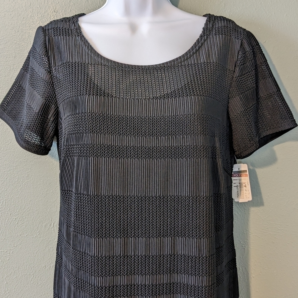 Vintage 90's Dead Stock Black Mesh Maxi Dress Dead Stock Size 8 - Picture 2 of 8